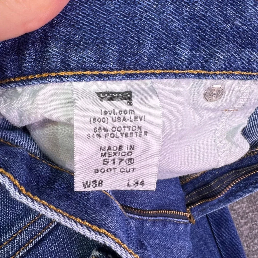 Levis 517 Jeans Men 35x32 Blue Bootcut Denim Western Cowboy Rodeo Retro Tag38x34